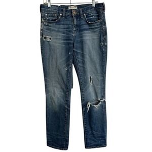 Madewell Slim Boyjean Distressed Mid-Rise Jeans - Size 28